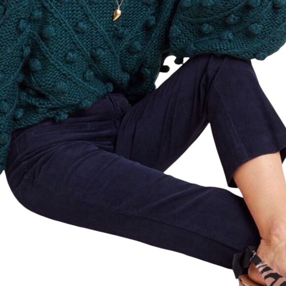 Anthropologie Blue Corduroy Pants The Essential Collection New Size 6 Petite - Picture 1 of 11
